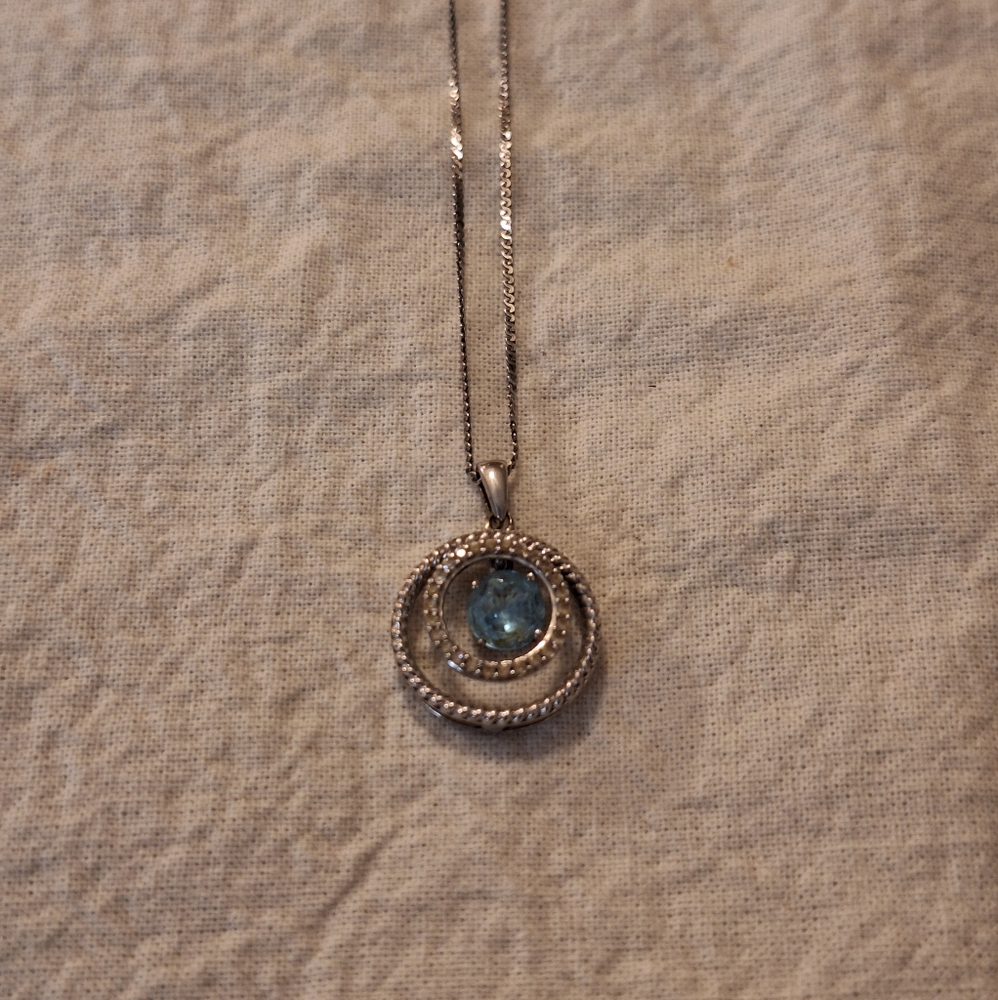 Milor 925 Silver and Blue Topaz Necklace
